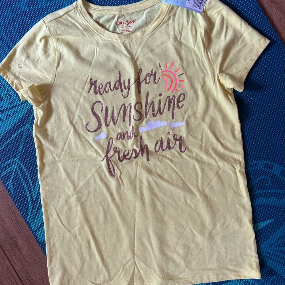 Cat & Jack Yellow Tee with Sunshine Graphic